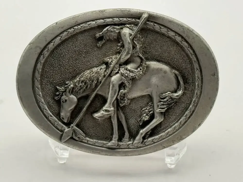 Great American Buckle Co Hunter 1982 Serial 352 Belt Buckle Vintage Western